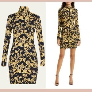 NEW $350 ALICE + OLIVIA [ 14 ] Delora Long-Sleeve Turtleneck Mini‎ Dress #U1396